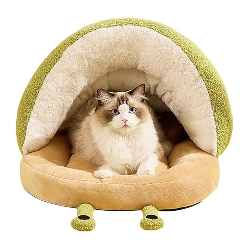 Kioriur Cat Cave – Warmes Haustierbett, Schneckenhausschuhe, Schlafnest für Haustiere | warmes Katzennest für und Winter, Schneckenhausschuhe, Katzennest von Kioriur